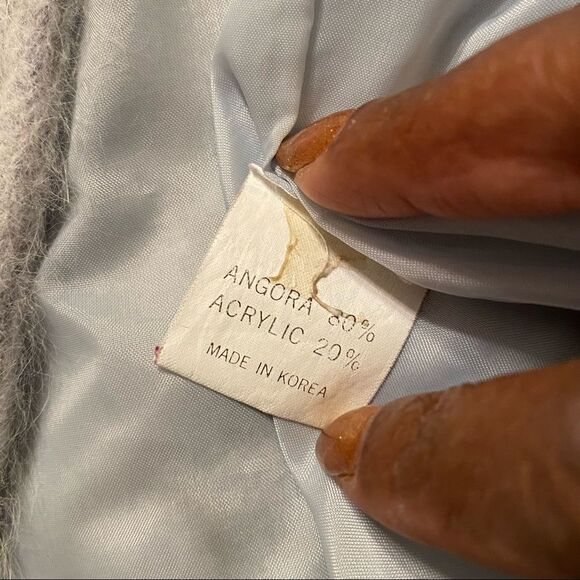 VTG FULLY FASHION Angora Eyelash Knit Embroidered Lined Jacket Women's Sz OS - Picture 9 of 9